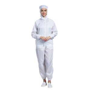 Industrial Washable Cleanroom Suit with Hood CE Certified ESD Protective