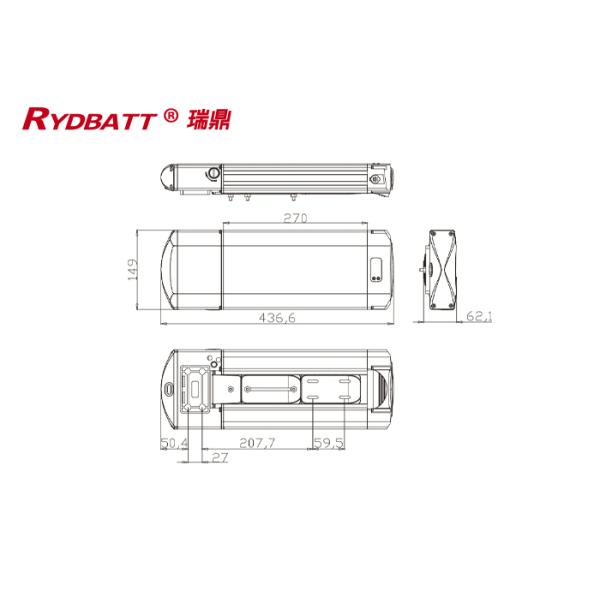 RYDBATT SSE-038(48V) Lithium Battery Pack Redar Li-18650-13S4P-48V 10.4Ah For Electric Bicycle Battery