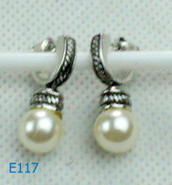 2012 Fashion Jewelry, 18g Pearl Zirconia Stud Earring