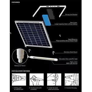 Quality Garden Solar Panel Tube Light Illuminate Bright Energy Efficient for sale