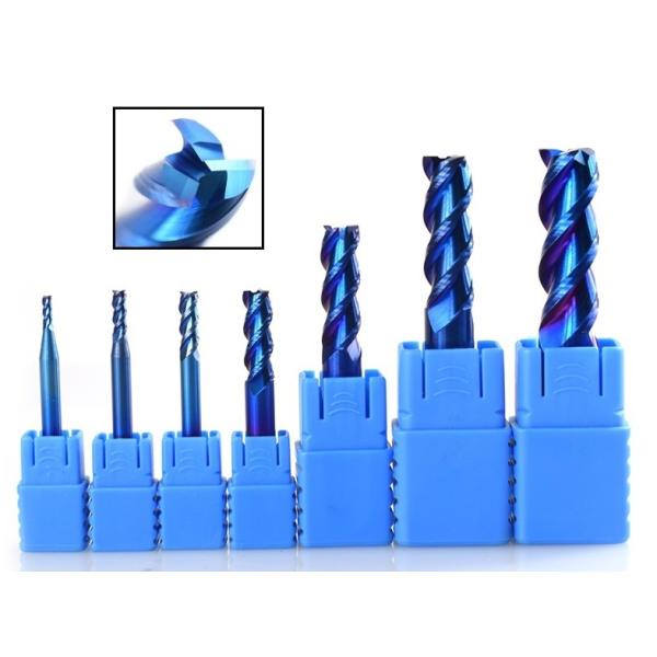 1 - 12mm Blue Coated Carbide End Mill 3 Flute Aluminum Cutting Milling Cutter Spiral Router Bit CNC End Mill