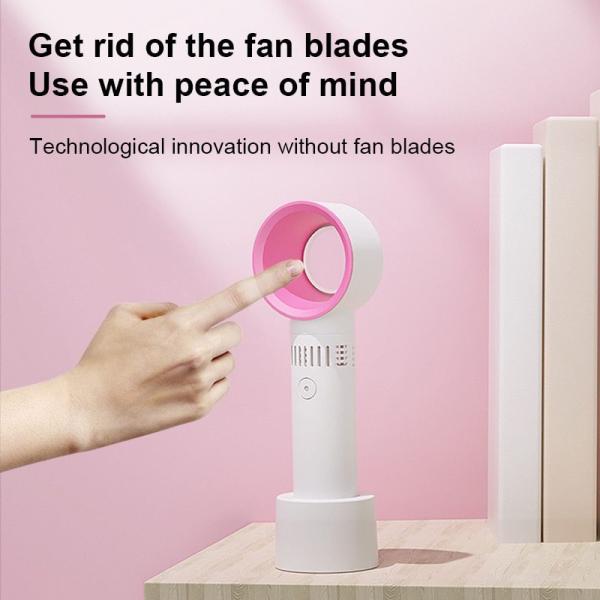 Portable ABS PC Mini USB Charging Handheld Leafless Fan for Desktop Eyelash Blowing