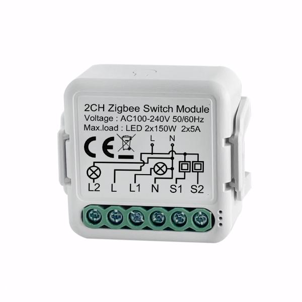 Buy 2CH ZigBee Smart Breaker Switch Remote App Control In IOS 8.0/Android 4.3 Systems For Home Automation Real-Time Setting at wholesale prices
