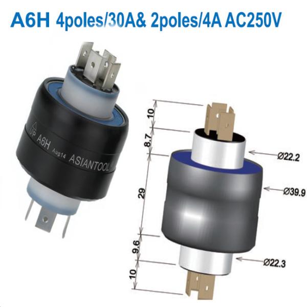 A6H mercury slip rings 4poles/30A&2poles/4A