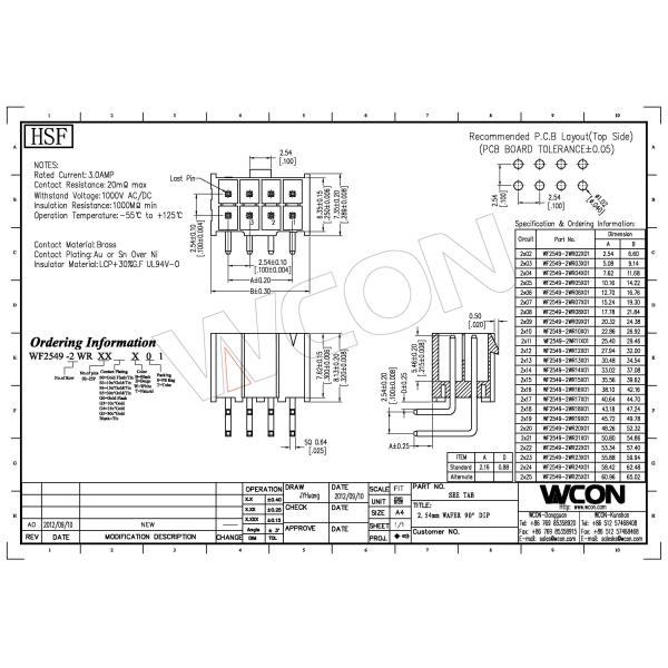 2*10PIN Right Angle Wafer 2.54 Pitch Wire To Board Connector With Latch ROHS