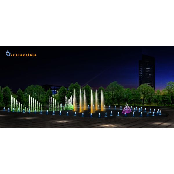 outdoor multimedia projector screen laser water screen in square