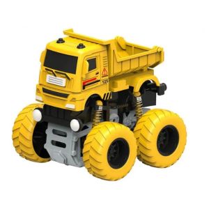 Plastic Pull Back Friction Powered Construction Engineering Vehicle Dump Crane