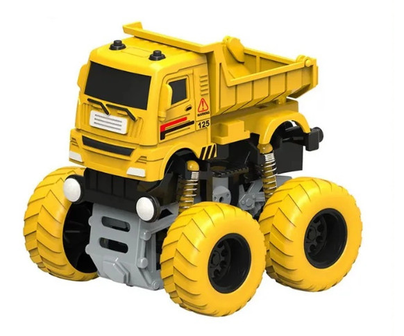 Plastic Pull Back Friction Powered Construction Engineering Vehicle Dump Crane