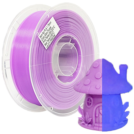 PINRUI Glow-in-the-Dark PLA Filament Purple Color 3D Printer Rods Available for Sale