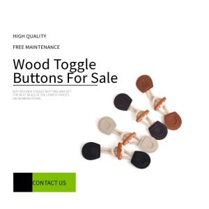 China Dual Hole 14L Wooden Toggle Buttons For Overcoat on sale