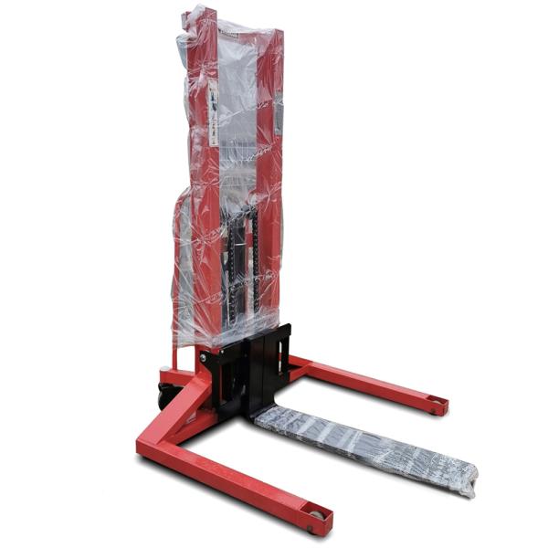 Integrated pump 1.5ton 1.6m manual stacker with adjustable forged forks for double-deck pallets