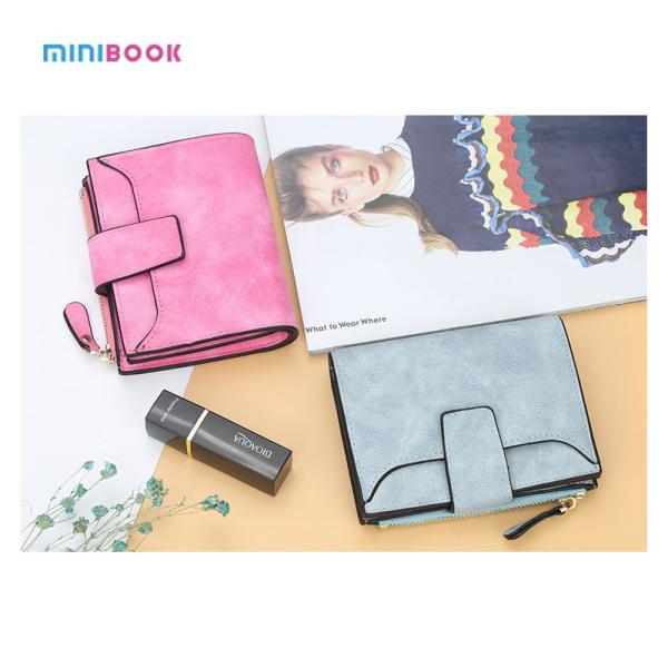 ISO9001 Certified Minibook PU Leather Purse Chain Card Holder Wallet for Ladies