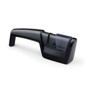 China 2 Stage Black Manual Knife Sharpener Fine And Coarse ABS Handle For Gifts on sale