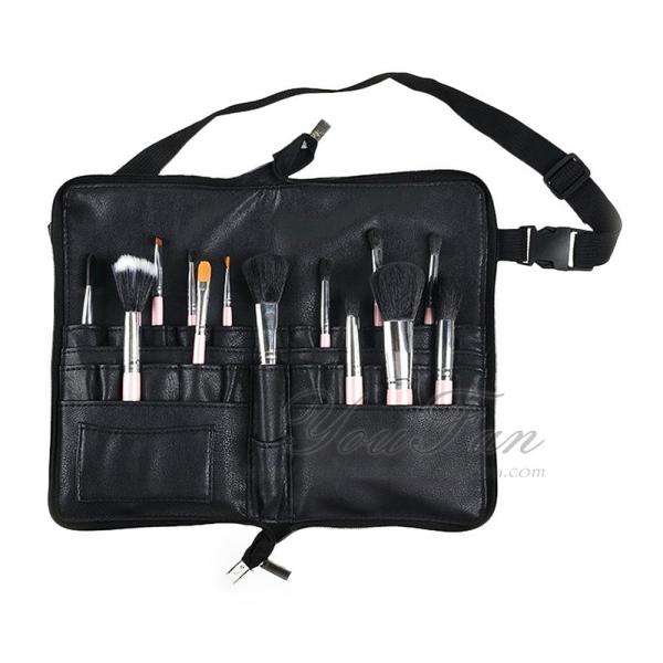 Buy Professional Cosmetic Brush Holder , PU Leather Makeup Brush Bag at wholesale prices