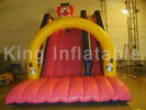 Pink / Yellow Inflatable Dry Slide CE Blower Attached Funny Clown For Kids