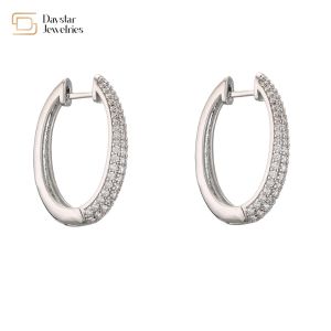 Geometric Rhinestone 18k Gold Plated Earrings , Diamond Huggie Hoop Earrings