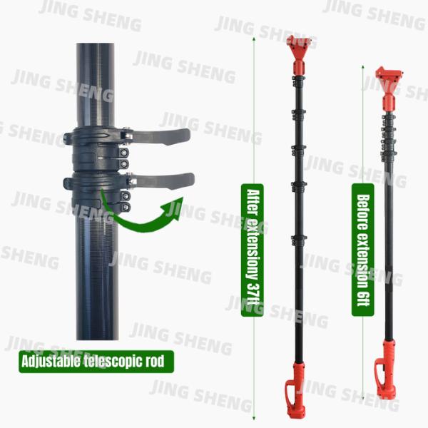 50ft Carbon fiber telescopic pole for Extension Electric Pole Tree Pruner Powered 2-Year Warranty