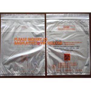 Biohazard specimen zipper bag Customized, zipper specimen store plastic
