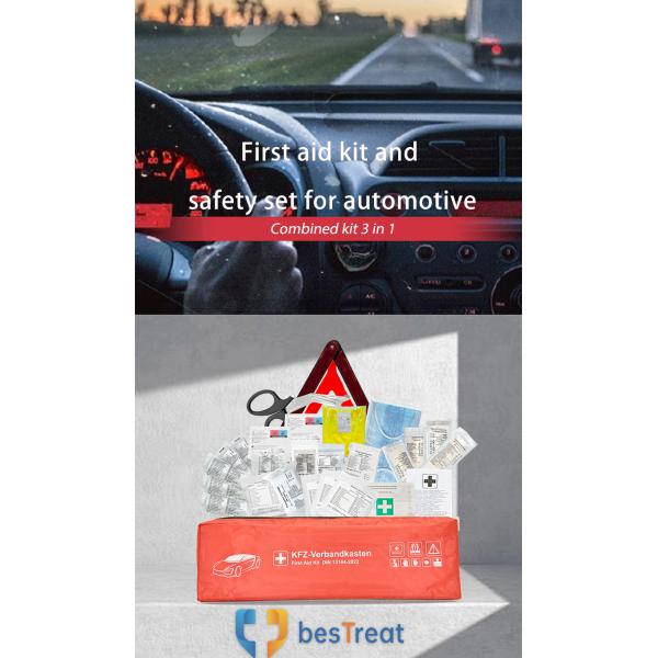 3 in 1 Automotive First-Aid Devices Safety Rescue and On-Road Bag DIN13164-2022 Compliant