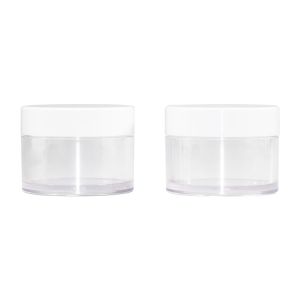 Empty Plastic Cosmetic Cream Jars With Mixture Screw Top Cover And Inner Cap