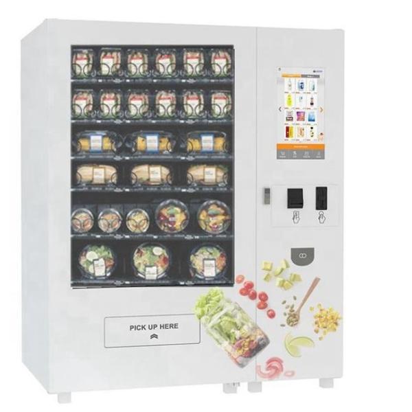 Touch Screen Refrigerated Salad Vending Machine , Healthy Food Vending Locker