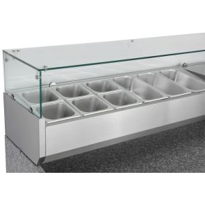 6 Drawers Refrigerated Pizza Prep Table R134a Commercial Marble Top