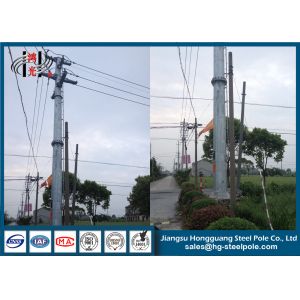 Anti - Rust Transmission Line Electrical Power Pole With Bitumen Painted
