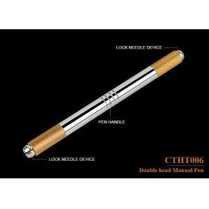 Golden Manual Eyebrow Tattoo Pen Permanent Makeup With Microblading , Double