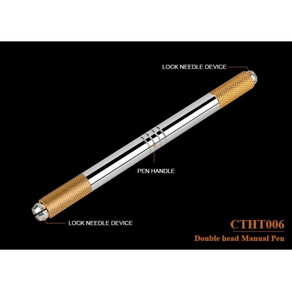 Golden Manual Eyebrow Tattoo Pen Permanent Makeup With Microblading , Double