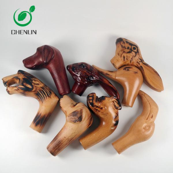 Buy Carving Cat Wooden Umbrella Handle No Burrs SGS Certificated at wholesale prices