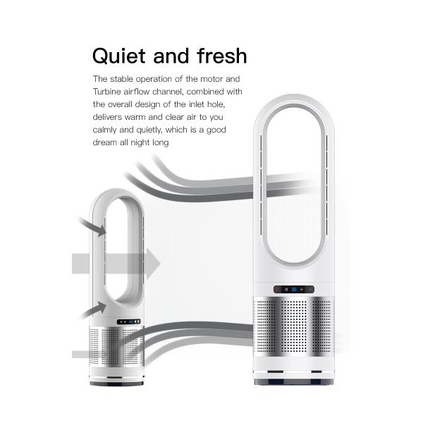 Multi 3 in1 Floor Standing Smart Air Purifier Cool Hot Bladeless Tower Fan Fan For Home