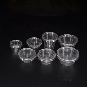 Custom Compostable PLA Disposable Dessert Sauce Cups Biodegradable Portion