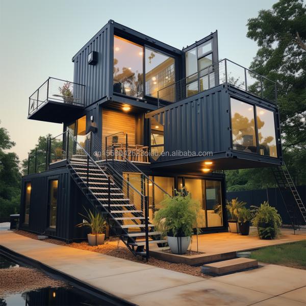 Family Steel Structure Shop 20ft/40ft EU Luxury Modern Design Prefabricated House with Kitchen Bathroom One Bedroom