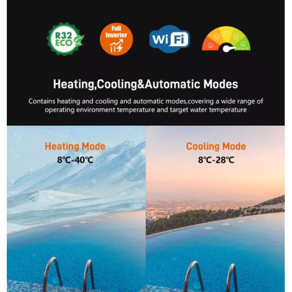 R32 Inverter Pool Heat Pump With High Efficiency Eco-Friendly Refrigerant And Quiet Operation