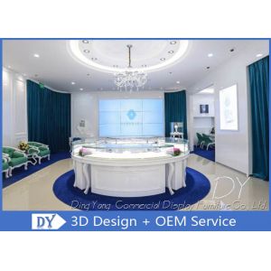 Electroplating Surface Jewelry Showcase Display / Round Jewelry Display Cases