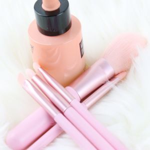 Synthetic Hair 5pcs Portable Travel Cosmetic Brushes Full Face