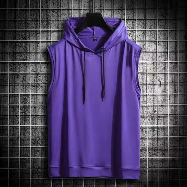 Men'S Casual Sleeveless 4 Way Spandex Hoody Vest