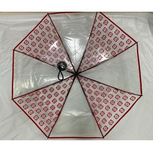 21 Inches Transparent Folding Umbrella Manual Open Metal Frame