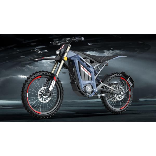 Off-Road Electric Motorcycle with Long Range Battery and Primary Belt Drive Chain