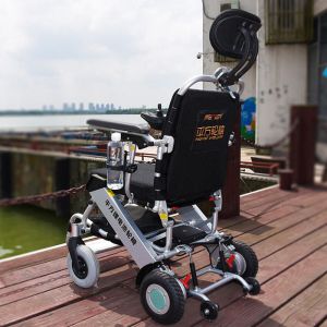 Four Color Optional Classic Foldable Electric Wheelchair With Aluminum Alloy