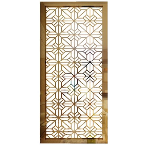 Buy Modern luxury stainless steel electroplating gold 8ft screen room divider at wholesale prices