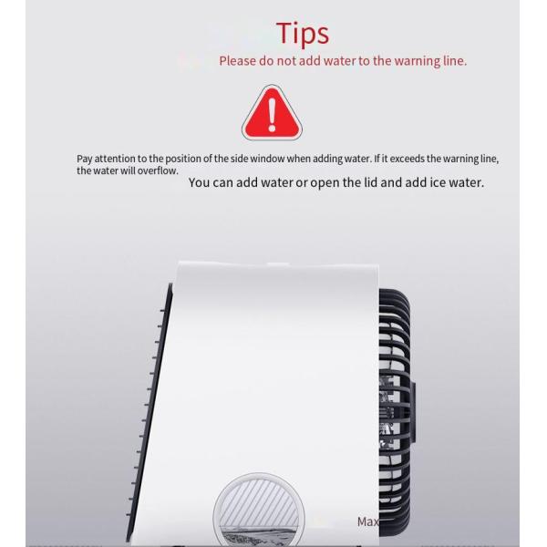 Low Noise Portable Water Cooled Electric Fan for Mobile Humidifying Mini Air Conditioner