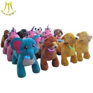 Quality Hansel commercial outdoor playground plush motorized scooter animals for sale