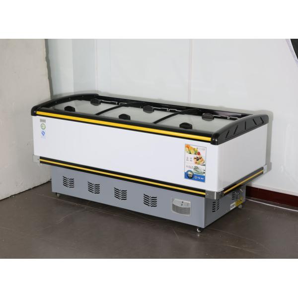 Horizontal island cabinet commercial direct cooling refrigeration and freeze