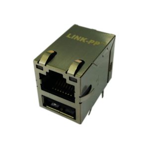 43F-1201DYD2NL / LPJU3101AONL RJ45 USB Connector 10/100 Magnetic
