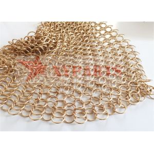PVD Finished Copper Weld Ring Mesh Facade
