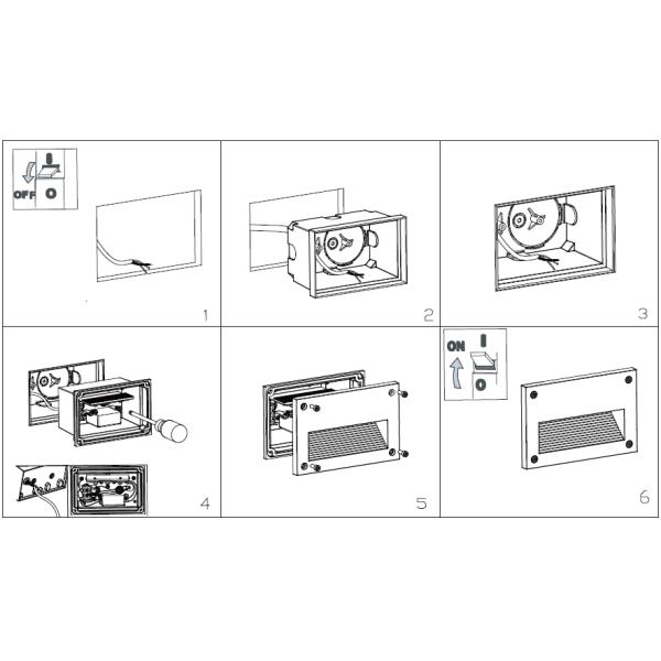 IP65 Square outdoor step lighting , 700mA EDISON Wall Light
