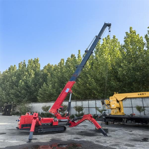 Buy Green Lifting Telescopic Spider Crane With Electric And Diesel Power at wholesale prices