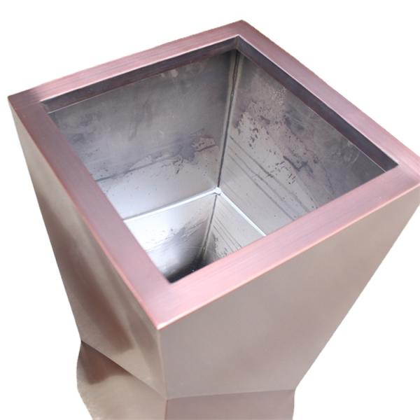 Outdoor flower planters standing metal cylinder flower pot