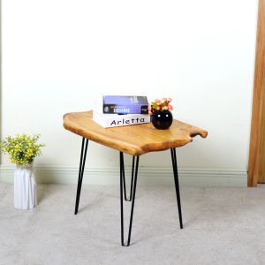 Knock Down Package Metal Feet 5mm Solid Wood Coffee Tables